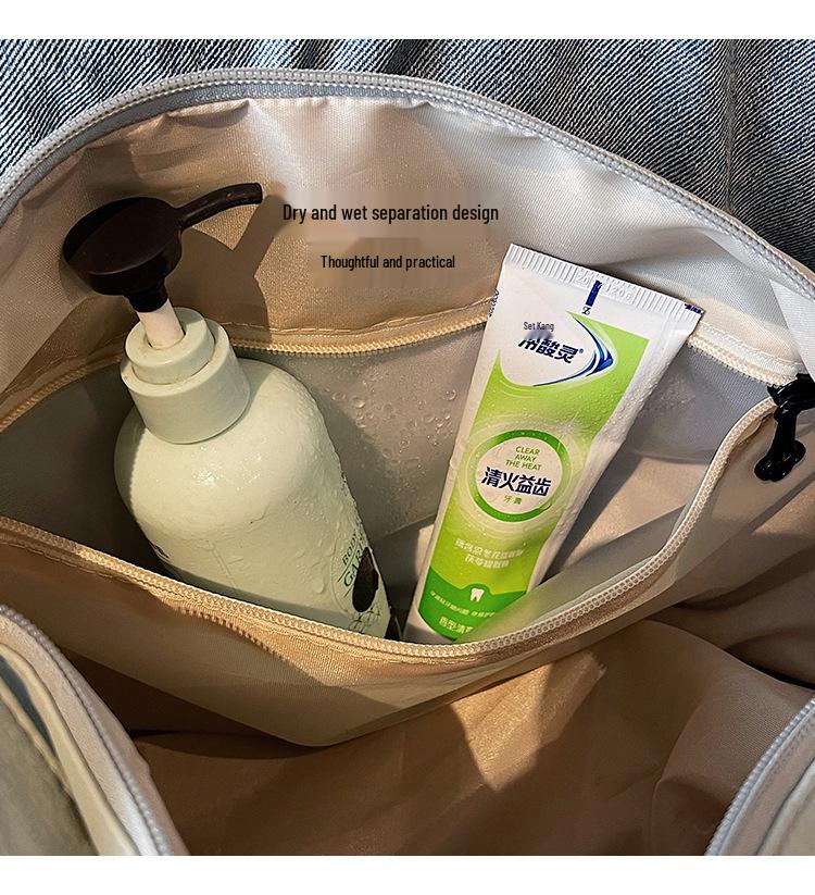 Women's Large Capacity Travel & Yoga Bag with Wet/Dry Separation and Shoe Compartment, Attachable To Trolley Case.