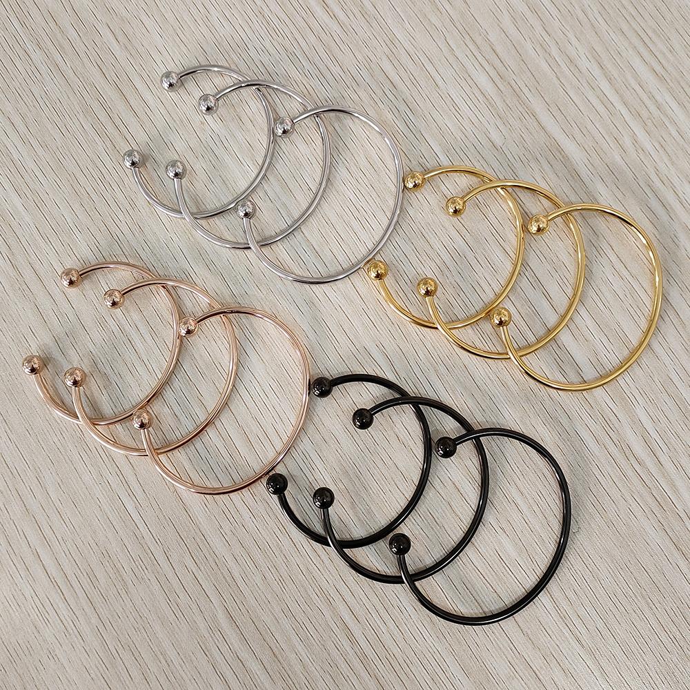 New Fashion Accessories Can Be Freely Diy Open Ball Head Fine Polishing With Thread Waterproof Metal Stainless Steel Bracelet
