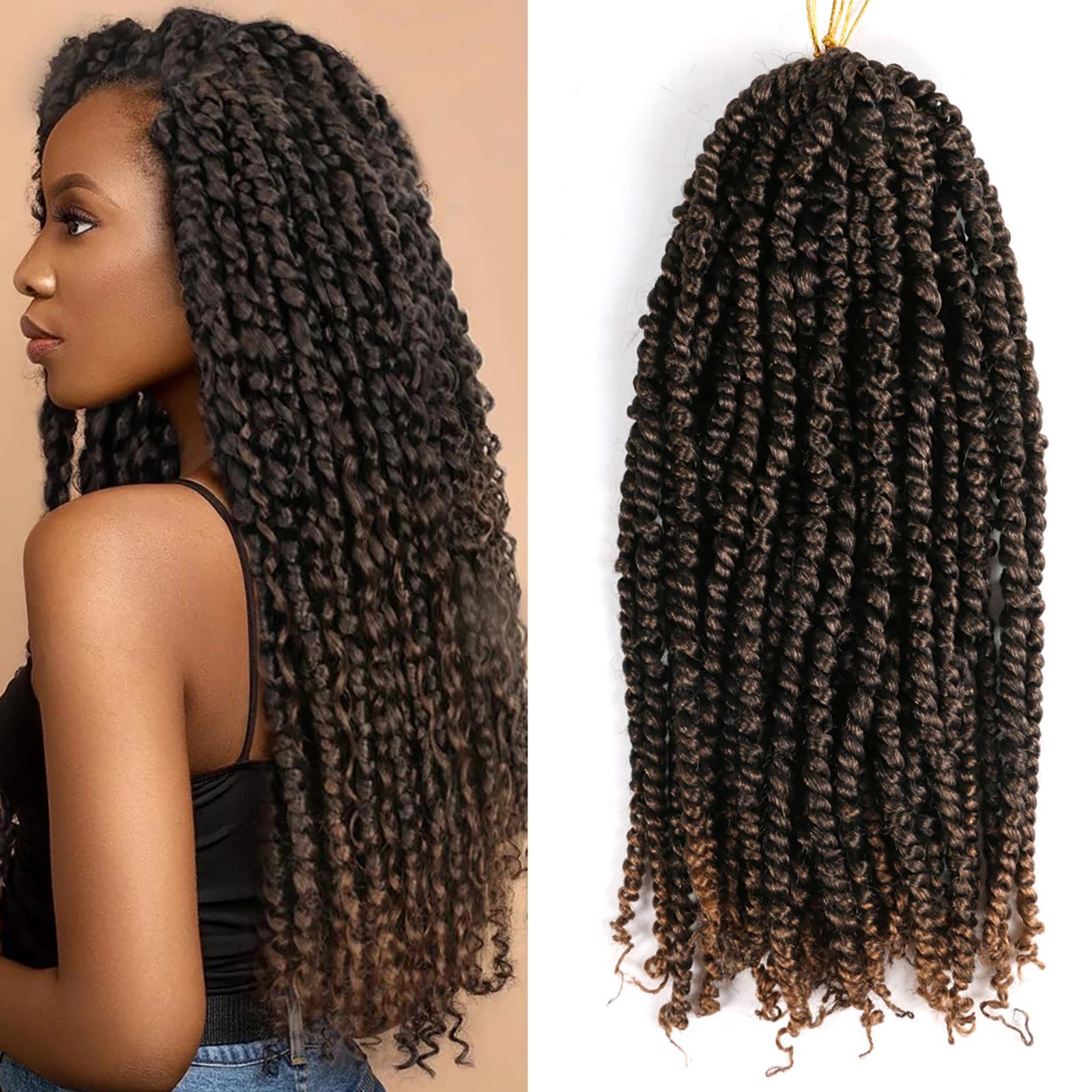 

18 дюймов 11 прядей / упаковка Passion Twist Вязаные крючком волосы предварительно заплетенные синтетические вязанные крючком косы для наращивания волос (Полная голова 5-8 упаковок)