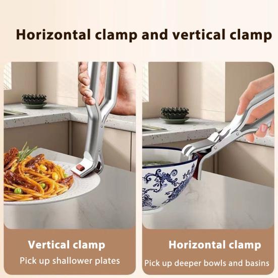 Anti-Scald Dish Clip Stainless Steel Bowl Clip Hot Pan Gripper Tongs Heat Resistant Kitchen Utensil for Bowls Pans Dishes