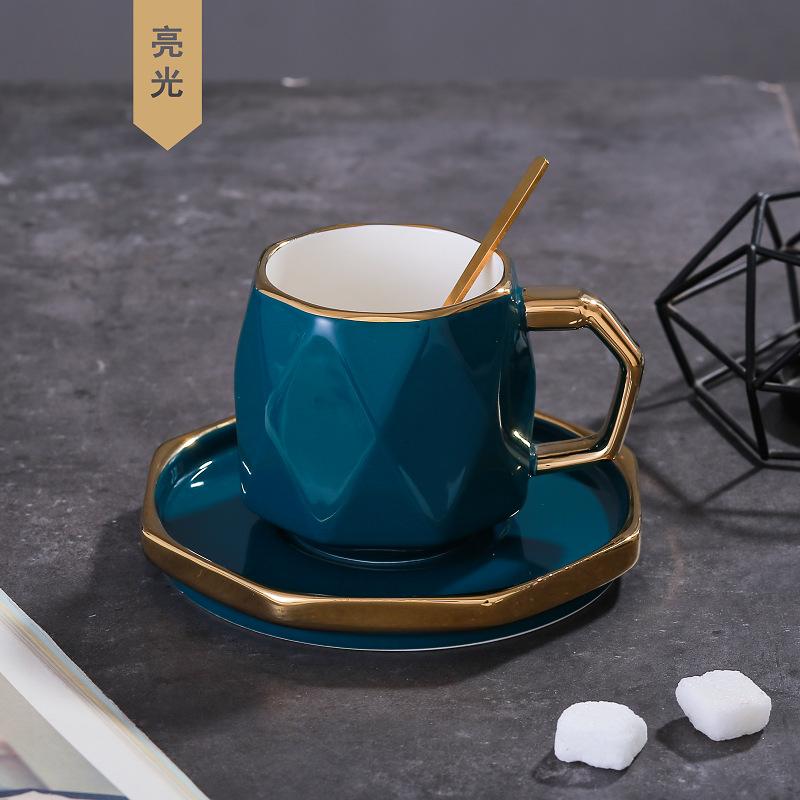 Creative ceramic cups and saucers luxury coffee cups set mugs Phnom Penh tray with spoon coffee cup