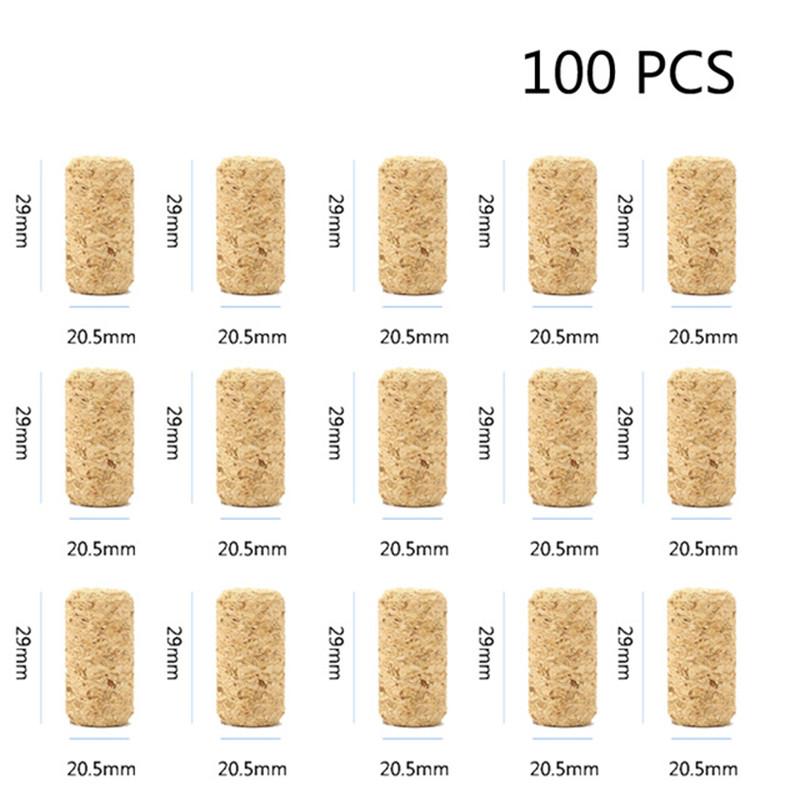 100 Pcs Natural Wine Bottle Corks and Seals Heat Shrink Capsules with Tear Tab for Straight Mouth Wine Bottles Cap