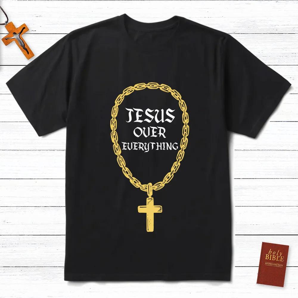 Jesus Über Alles T-Shirt Herren und Damen Kurzarm Baumwolle T-Shirts Y2k Shirt Oversize Tops Sommerbluse Herrenbekleidung