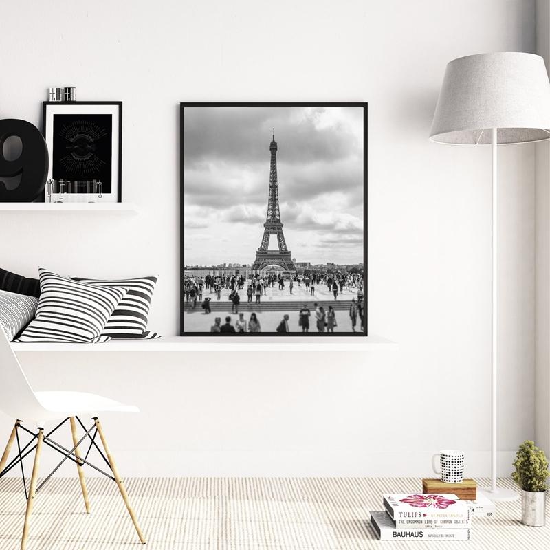 Póster en lienzo de paisaje urbano, impresiones artísticas de pared en blanco y negro, imágenes para diseño del hogar, pinturas de pared Retro Vintage sin marco