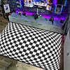 Optical Illusion 3D Abstract Checkered Wave Spiral Mat Visual Impact Non-slip Carpet Rug for Gaming Living Room Home Decoration