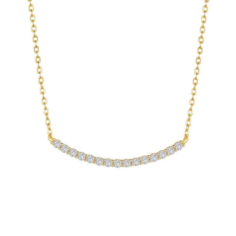 

Girl Friend Valentine s Day Gold Wife Birthday Moissanite Diamond Women Thanksgiving Smile Necklaces Christmas Gift 45cm&18K Gold