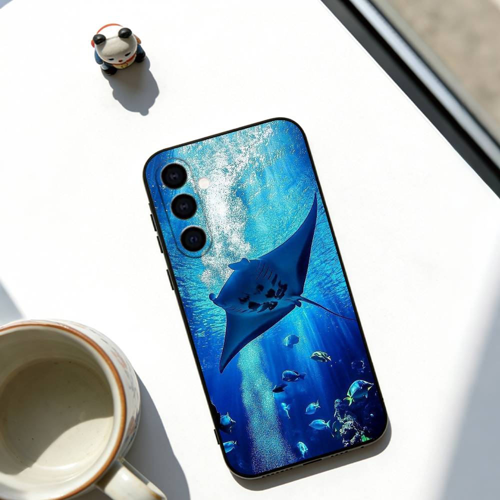 

Sea animals Phone Case For Samsung Galaxy A73,A72,A71,A70,A53,A52,A51,Soft Silicone Black Cover Samsung a42 5g