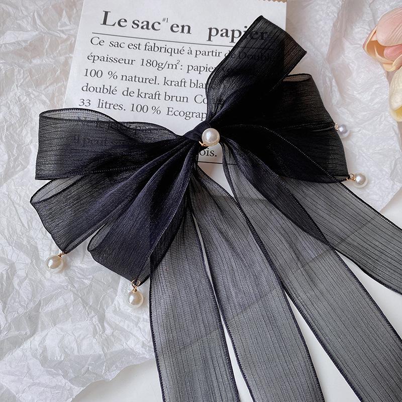 Elegant Streamer Bow Ribbon Hair Clip For Women Girls Simple Ponytail Hairpin Headdress Fashion Cute Hair Accessories Gifts