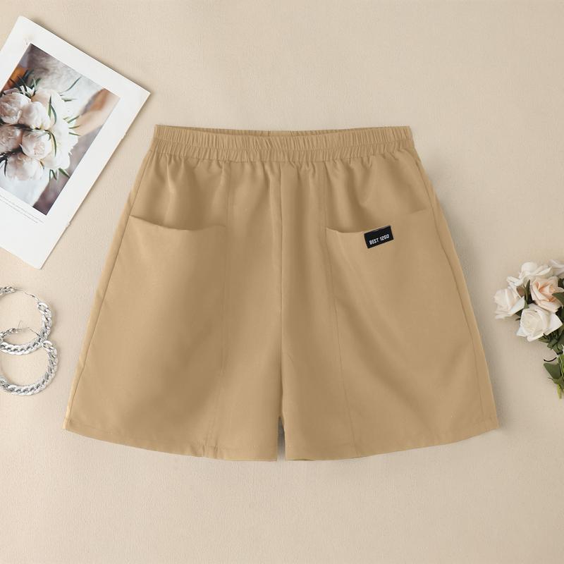 

ZANZEA Women Summer Elastic Waist Solid Color Casual Short Pants XL хакі