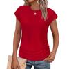 Women's Spring and Summer Round Neck Waist Short Sleeve T-shirt Top