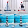 Mediterranean Wooden Lighthouse Decorative Figurine Home Office Gift For Beach Lovers