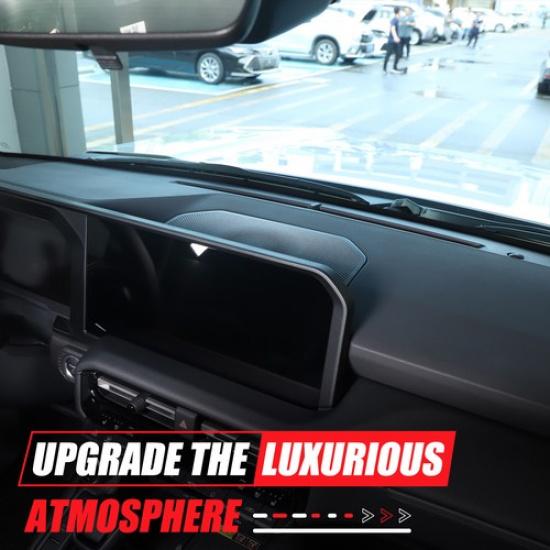 Black Stainless Steel Dashboard Speaker Grill Cover For Toyota Prado LC250 2024+