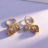 2025 Coffee Tone Zircon Earrings - Rhombus Design, Elegant and Versatile High-End Ear Jewelry