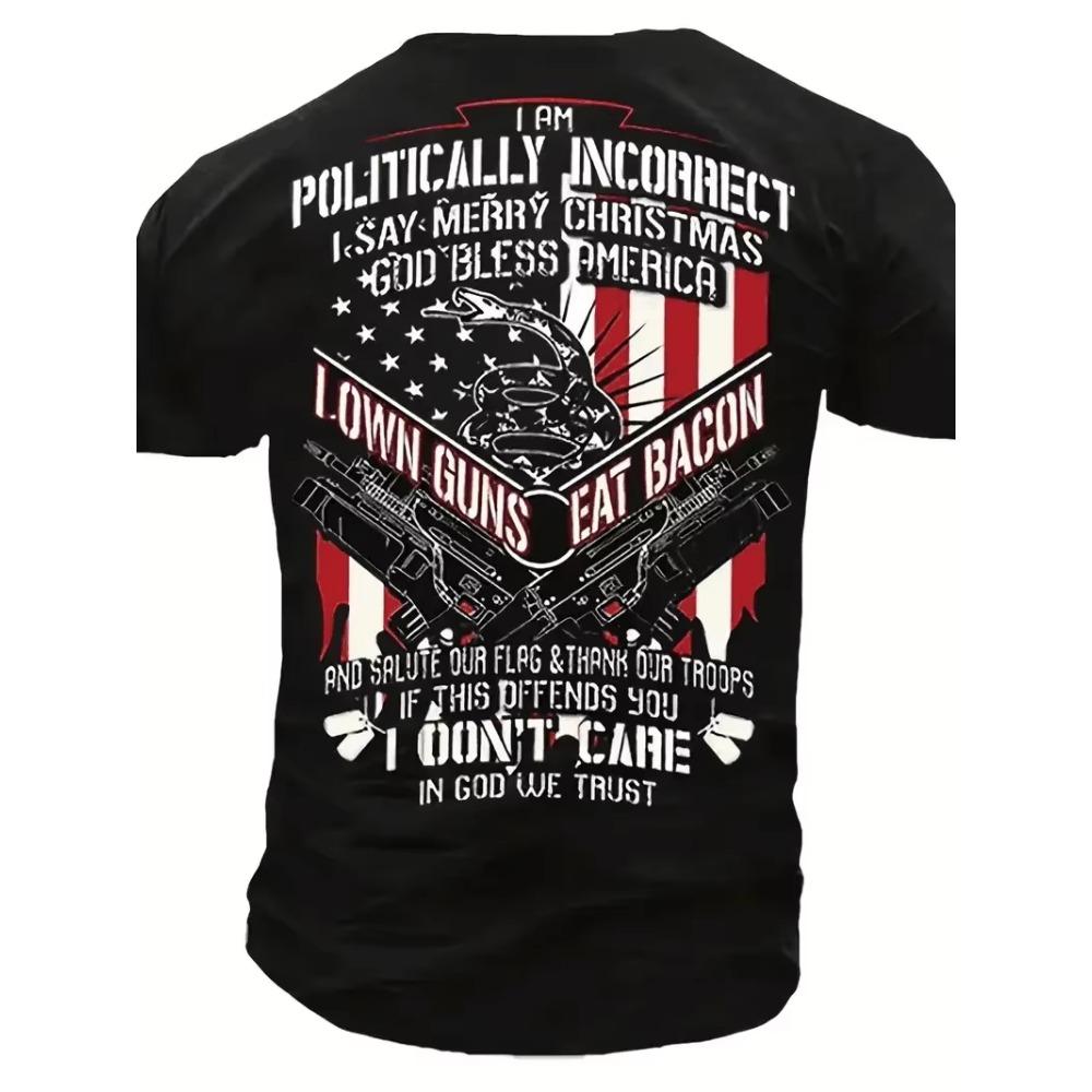 PLUS SIZE "I HATE BEING SEXY" Letter Print Men's Crew Neck Short Sleeve Daily Quick Drying Comfort T-Shirt Workout and Resort