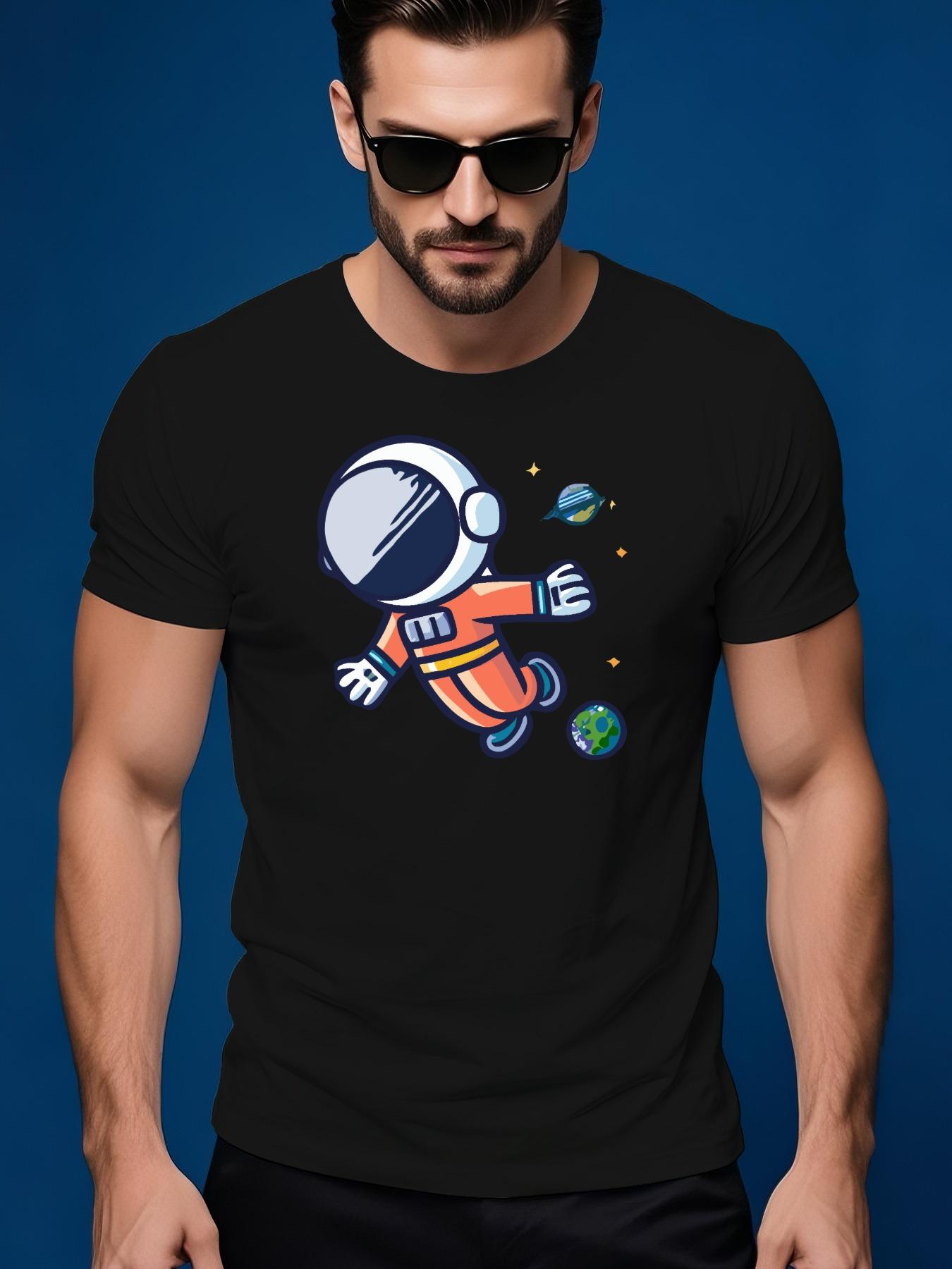 Astronaut Graphic Tshirt - Casual Crew Neck XXXXL