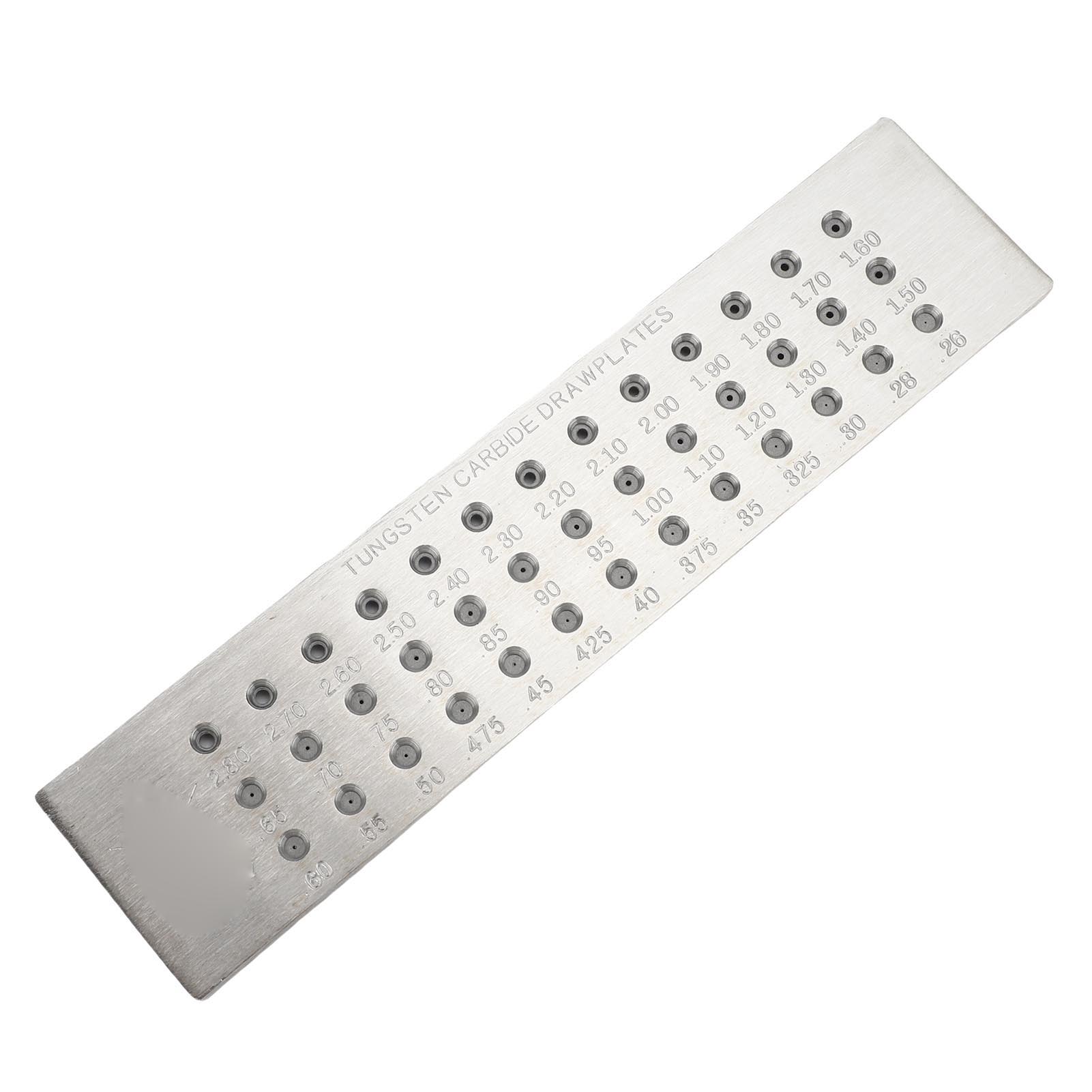 

Gold and Silver Wire Drawplate Tungsten Carbide Round Draw Plate 39 Holes 0.26 2.8mm Drawplate for Jewelry Making