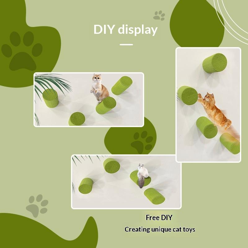 Planche à gratter verticale pour chat Fixation murale Arbre à chat Autocollante Griffoir mural pour chat Murale Jouet pour chat Échelle d'escalade Sticker mural