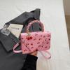 Borsa a tracolla quadrata in ecopelle con stampa ciliegie per donna, borsa a spalla carina