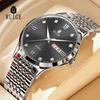 RUIGE Men's Quartz Watch Stainless Steel With Simple Fashion Waterproof Luminous Casual Luxury Watch Father's Day Gift