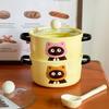 Cute Cat Ceramic Instant Noodle Bowl with Lid Student Dormitory Instant Noodle Bowl Large Capacity Snail Powder Personal Special Bowl