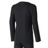 Heat-generating innerwear, Breath Thermo Underwear, medium-weight wool, crew neck, long-sleeve shirt, C2JAB651, men's, black, size L.