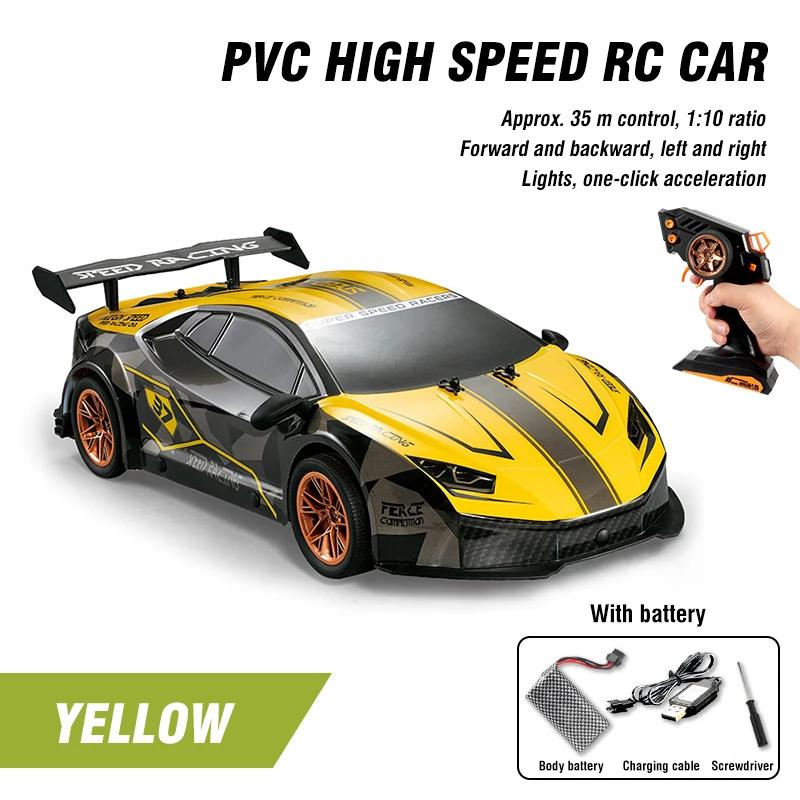 1/10 2.4G Remote Control Racing Car Large PVC High-Speed Drift Cars Competition Vehicle Boys Race Car Game Toy for Children Gift