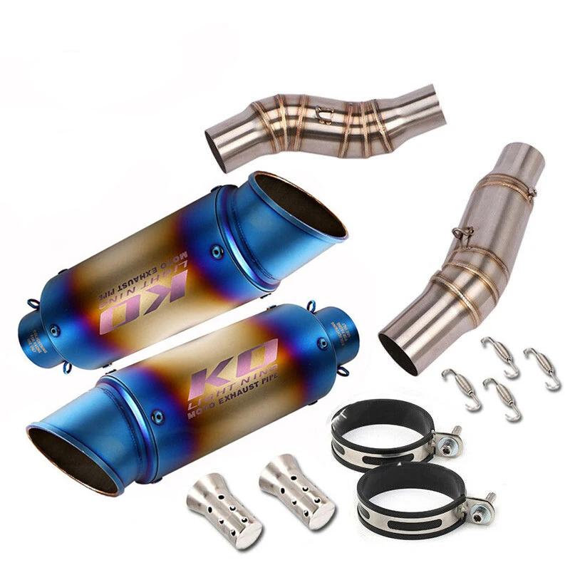 For Kawasaki Z1000 2010-2020 Z1000SX 2010-2019 Motorcycle Exhaust System Left Right Side Mid Pipe Muffler Tube Stainless Steel