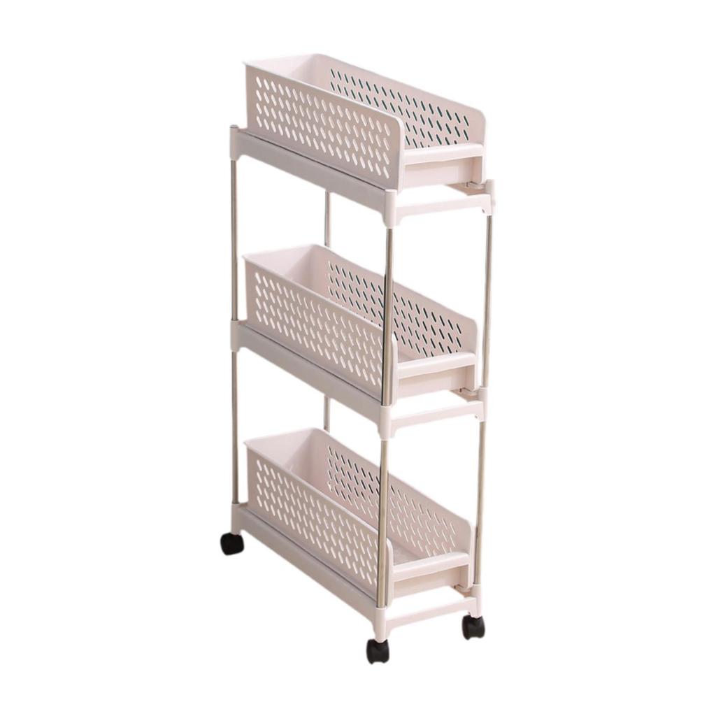 Utility Cart Sturdy Slim Storage Cart for Laundry Room Bathroom Narrow Place