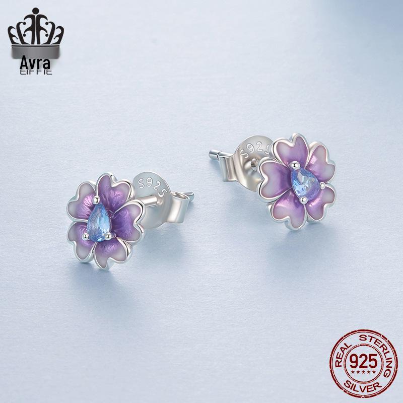 Avle Весенняя птица и цветок Регулируемое открытое кольцо - Стерлинговое серебро S925 для женщин