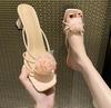 Fashion Baotou 2024 Spring and Summer Women's Shoes Korean Silk Satin Pointed Bowknot Slippers Flat Heel Sets Half Slippers