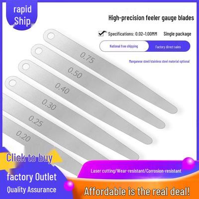 High Precision Manganese Steel Feeler Gauge, 0.02-1.0mm, for Valve Clearance & Gap Measurement.