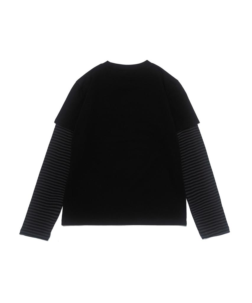 CARGOBROS FOR WOMAN Lettering Layered Long Sleeve (Black/Charcoal)