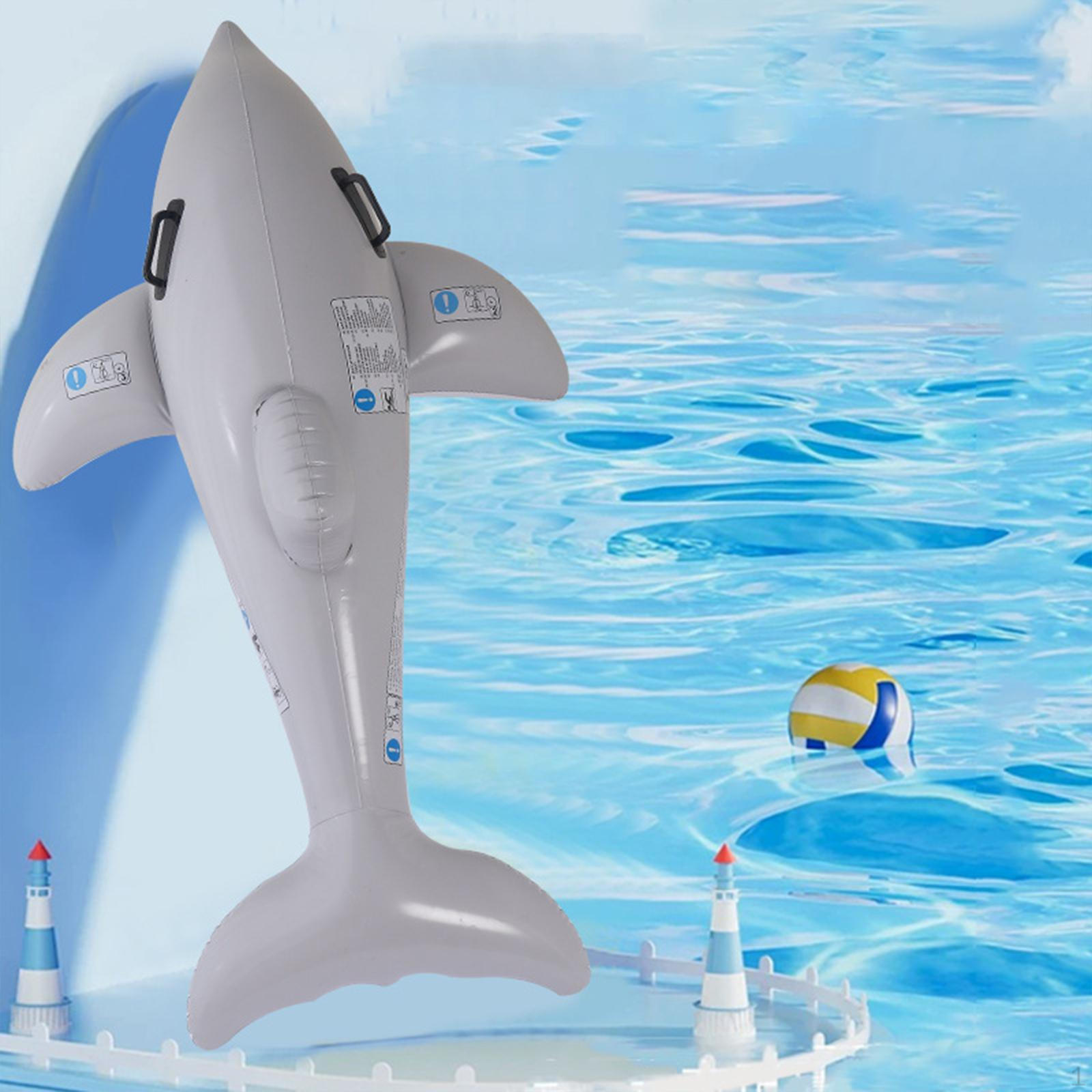 

Надувной бассейн с дельфином, надувная игрушка для животных, подарки для 63-дюймового ПВХ, день рождения, пляж, водный серый