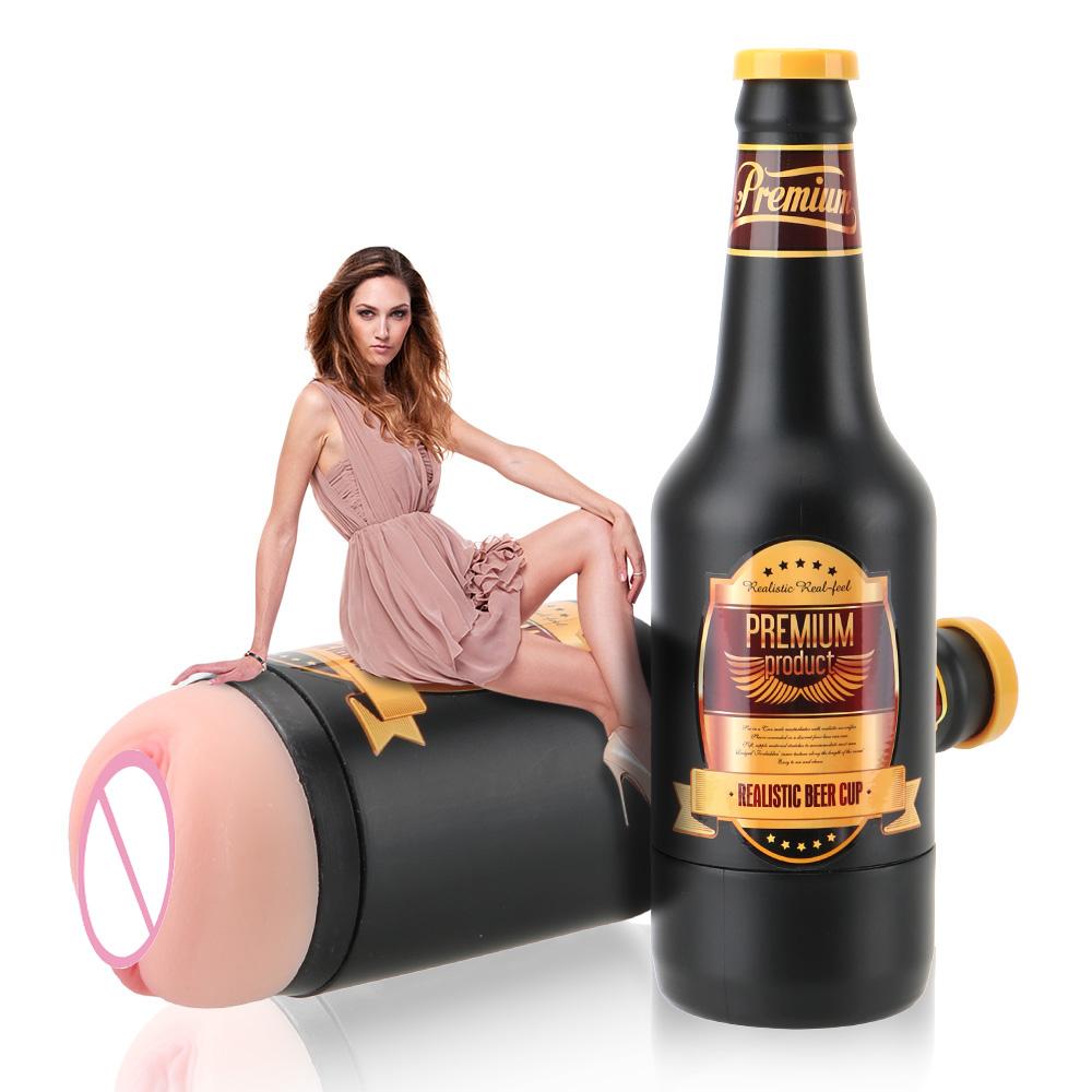 Soft Ora Pussy Real Vagina Sex Toys for Men Gift Erotic Adult Toy SexToys Portable Beer Bottle Manual Male Masturbator