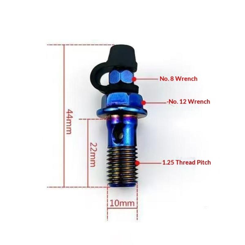 1 Conjunto de Acessórios para Motocicleta Parafuso de Sangria do Freio Parafuso Banjo M10*1.25Mm /1.0Mm Parafuso do Cilindro da Pinça de Freio para Liberação de Ar