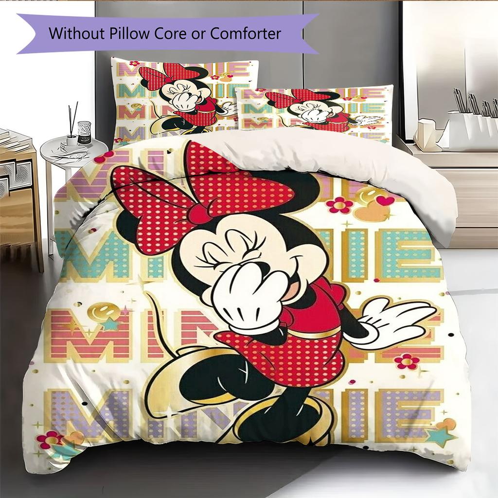 Retro-chic Minnie Mouse Themed Bedding Set – The Perfect Choice for Decorating A Child's Bedroom. Comfortable and Warm.