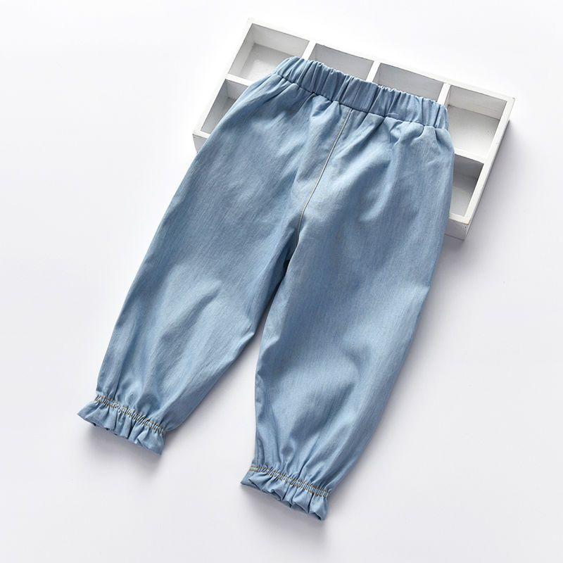 Girls' Jeans Children's Loose Outer Pants Baby Girls' Embroidered Denim Pants