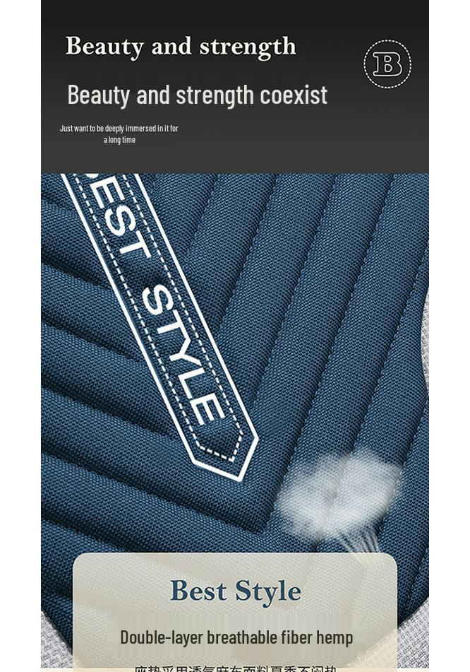 All-Season Linen Car Seat Cushion - Full Coverage & Universal Fit
