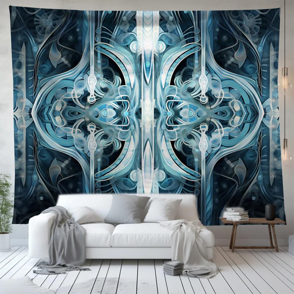 Blue Magic Circle Pattern Decoration Bedroom Living Room Tapestry Home Wall Decoration Tapestry