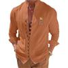 Camicia classica da uomo a maniche lunghe con colletto alla coreana, vestibilità casual, alla moda giovanile, da uomo