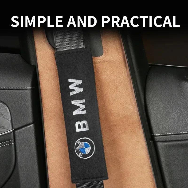 2Pcs Car Seat Belt Safety Belt Shoulder Cover Breathable Protection Seat Belt Padding Pad For BMW M X3 X5 X6 E36 E46 E90 E60 E87