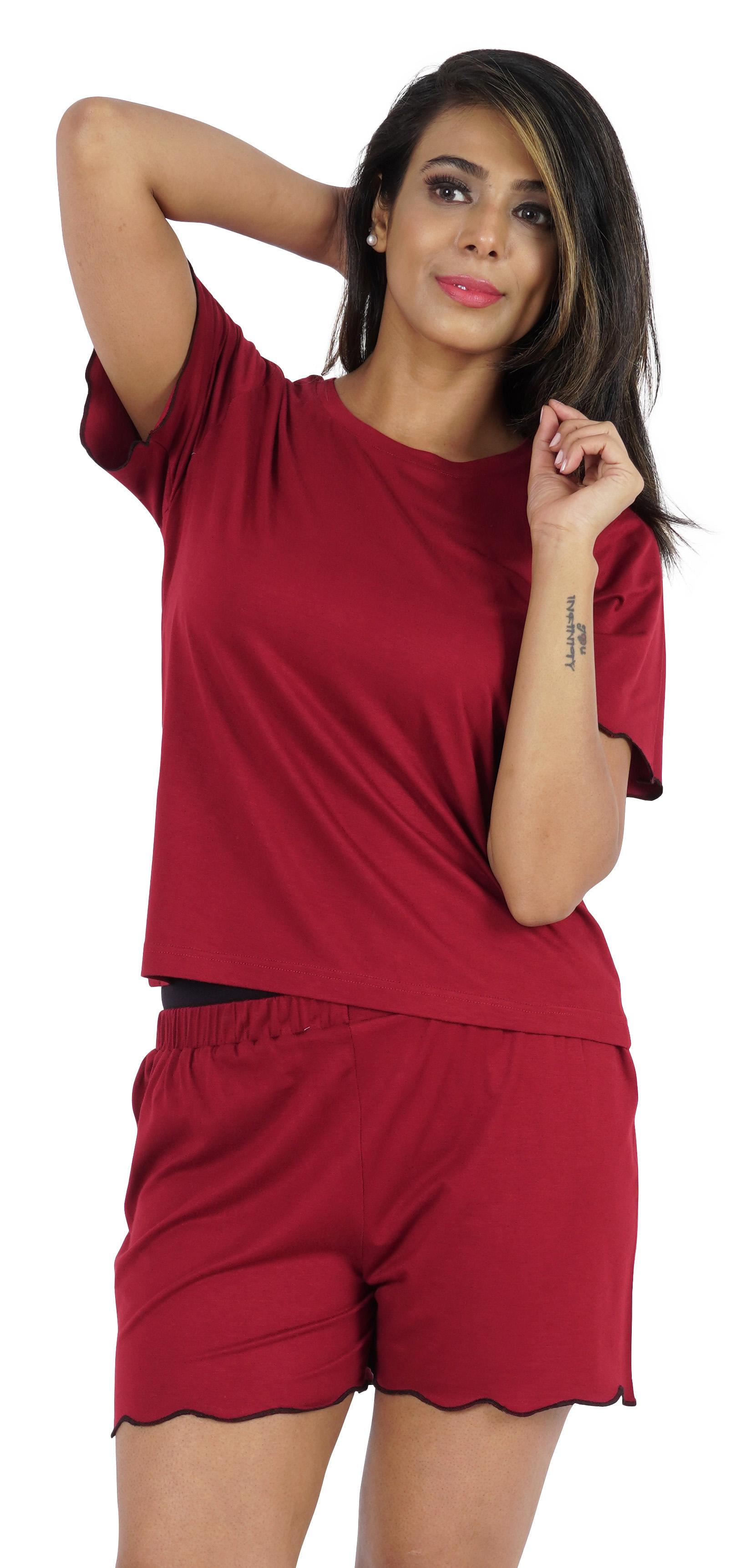 

Жіночі футболки та шорти з короткими рукавами Inkmeso 2 шт. XS малиновий