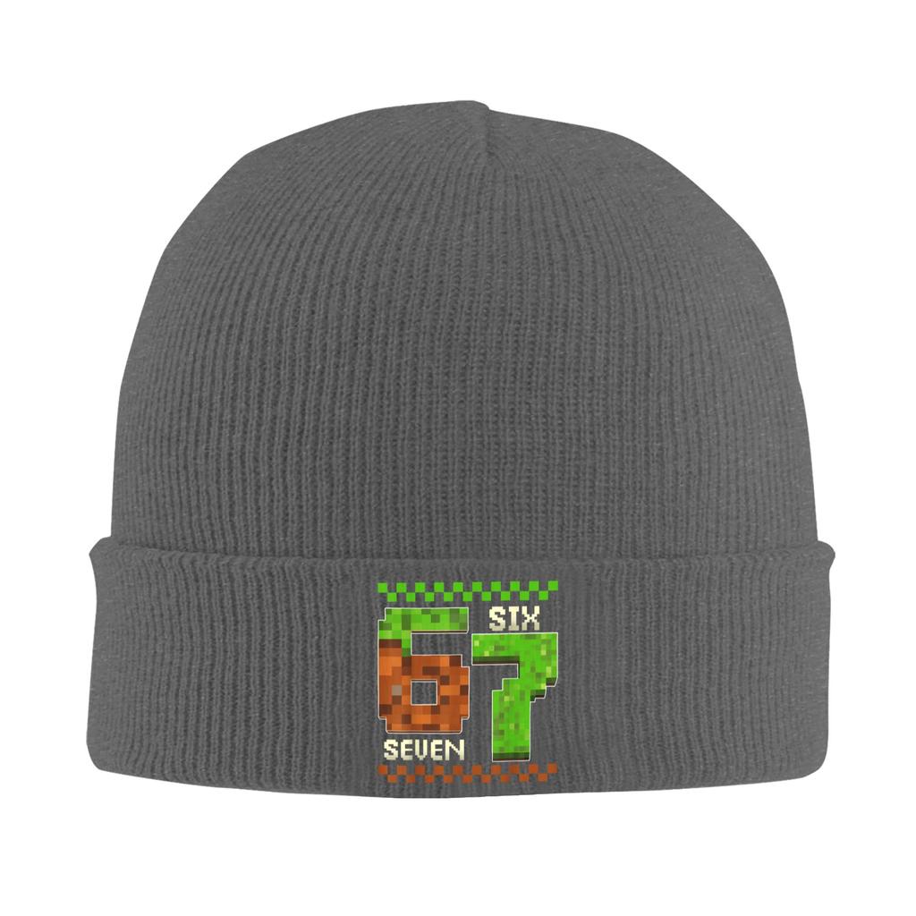 67 Six Seven Pixel Game Birthday Gift Beanie Hats Bonnet Hats Men Women Cool Hippie Skullies Beanies Autumn Graphic Elastic Caps