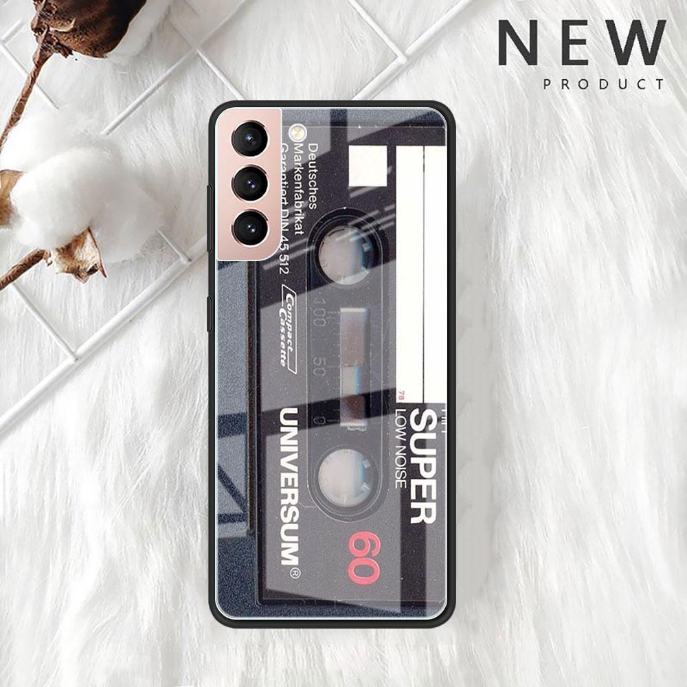 

Винтажный стеклянный чехол в стиле ретро с кассетой для Samsung Galaxy S22 S20 FE S21 Plus, чехол для телефона S10 5G S9 Note 20 10 Lite Shell Samsung Note 10 Plus