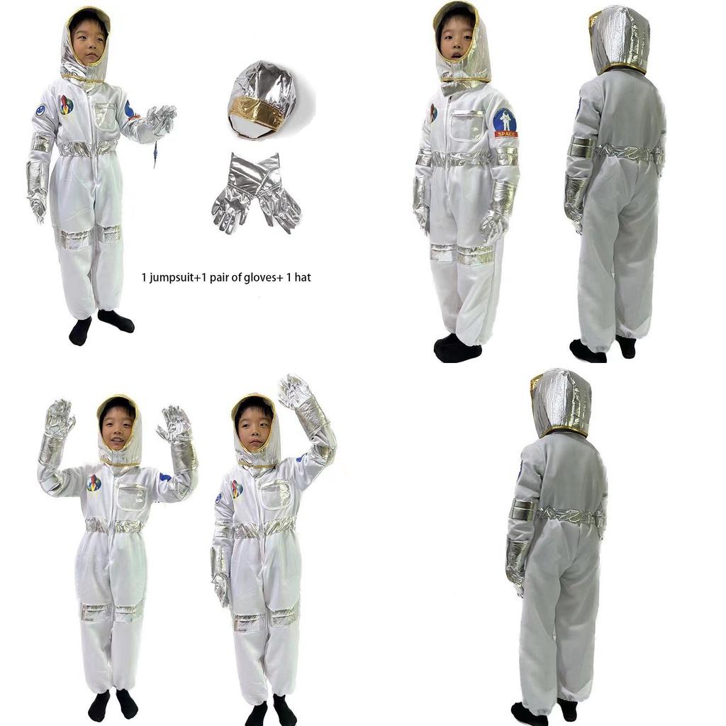 Fantasia de Astronauta Infantil Cosplay Macacão de Voo Espacial Unissex Roupa de Traje Espacial