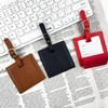 Suitcase Square Label PU Leather Labels School Bag Name Card for Trip Security