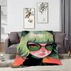 Artwork C-Cat Ear Girl Throw Lightweight 240g Flannel Blanket Soft Skin-friendly for Summer Cooling
