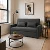 Convertible Sofa, 2-Seater, 3-in-1 Click-Clack Bed, 160 cm, 2 Pillows, Dark Grey