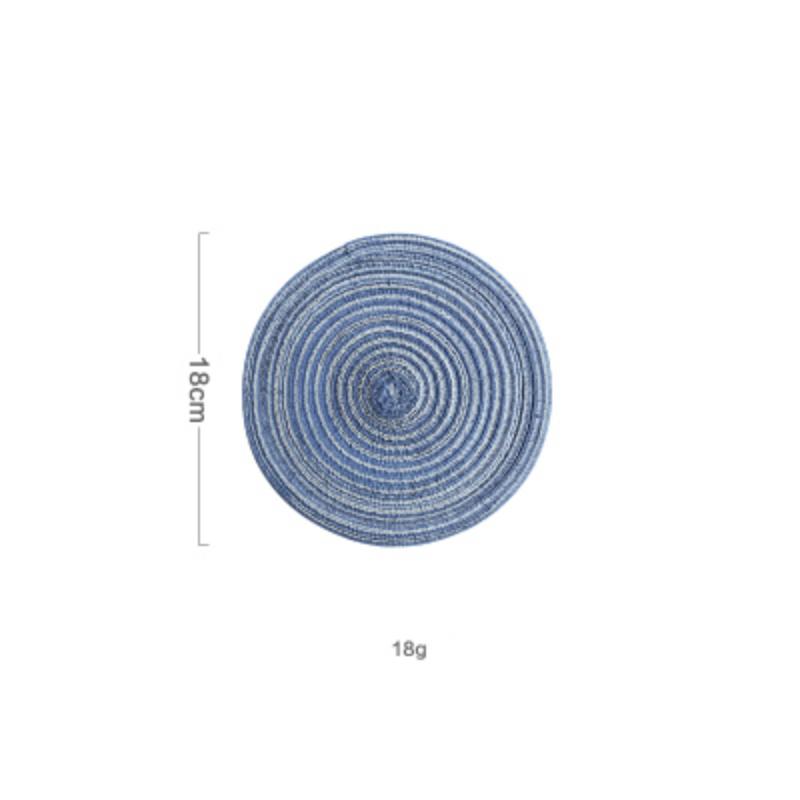 Round Table Mat Woven Ramie Placemats Anti Slip Dining Table Mats Non-Slip Tableware Bowl Pads Kitchen Drink Cup Coasters