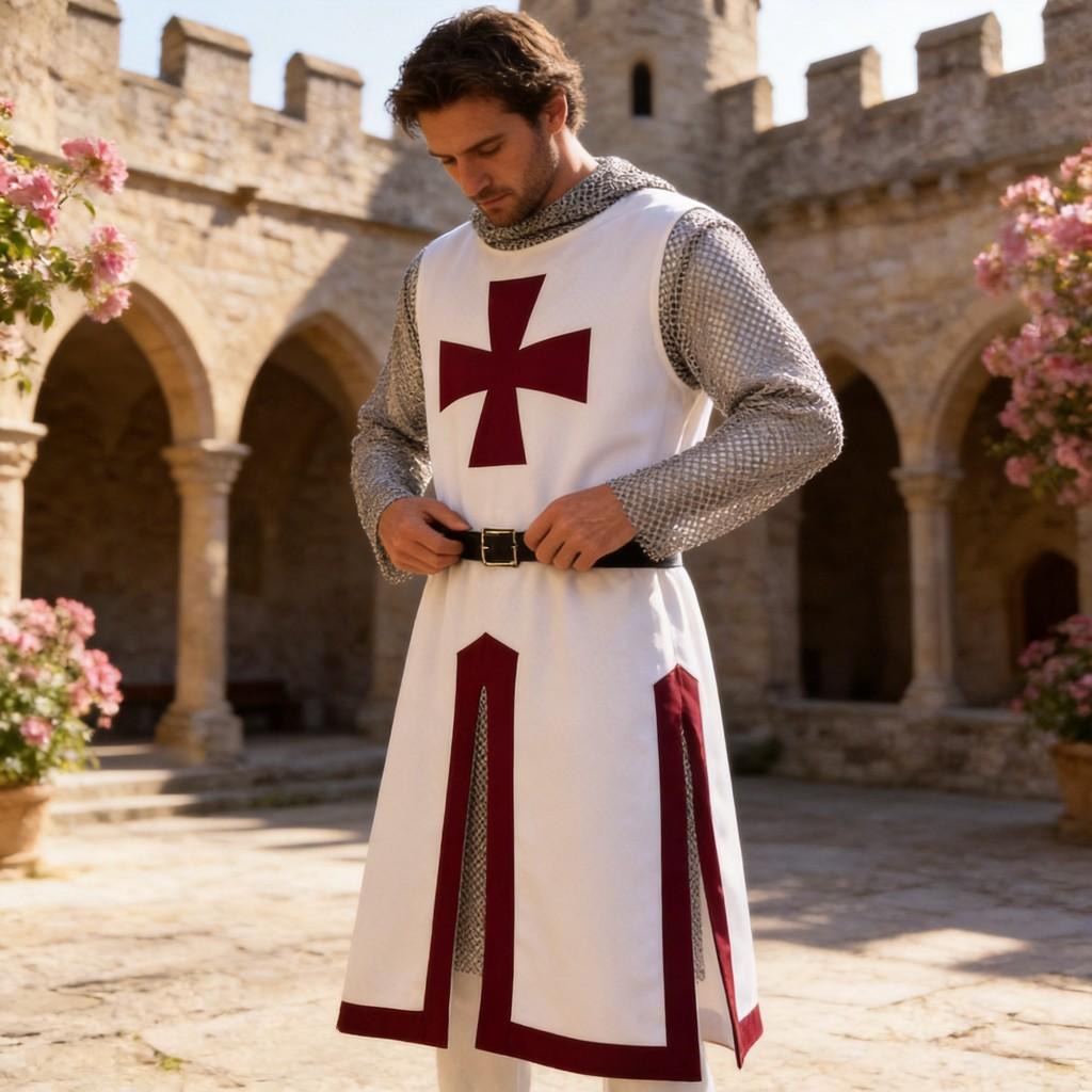 Medieval Knight Cosplay Costume With Polyester Fabric For Game Anime Roleplaying